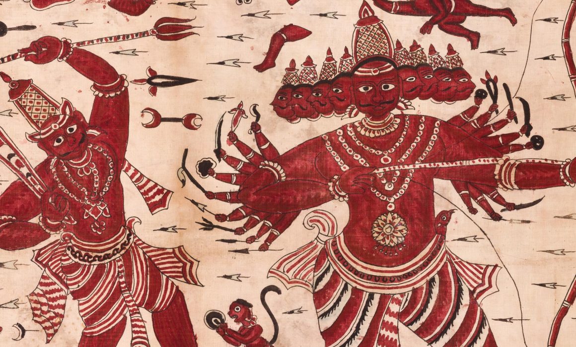Ceremonial Long Cloth with battle scene from the ‘Ramayana’ tale