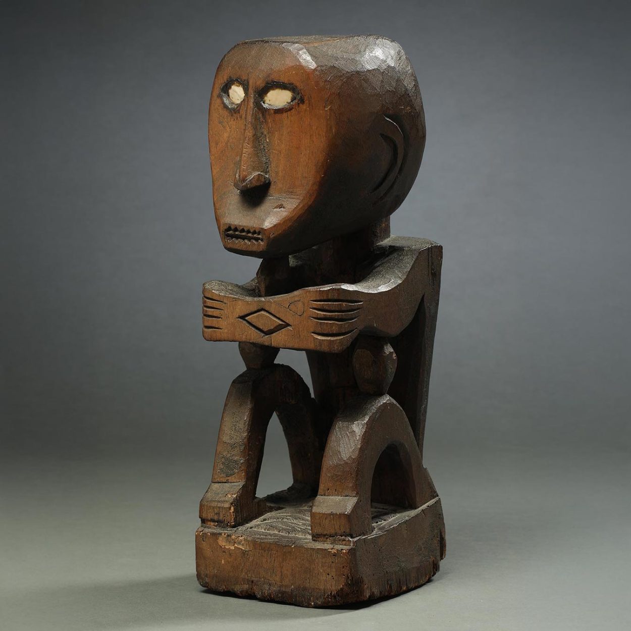 Seated Korwar Figure from Geelvink Bay, West Papua